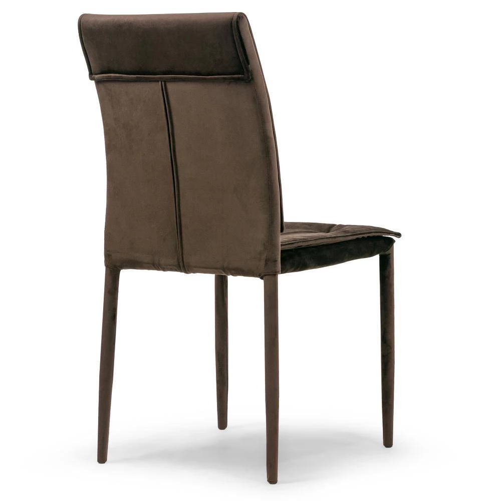 Areli Brown Velvet Dining Chair with Upholstered Legs (Set of 2) by Glamour Home 5 Areli Brown Velvet Dining Chair with Upholstered Legs (Set of 2) by Glamour Home - Image 5