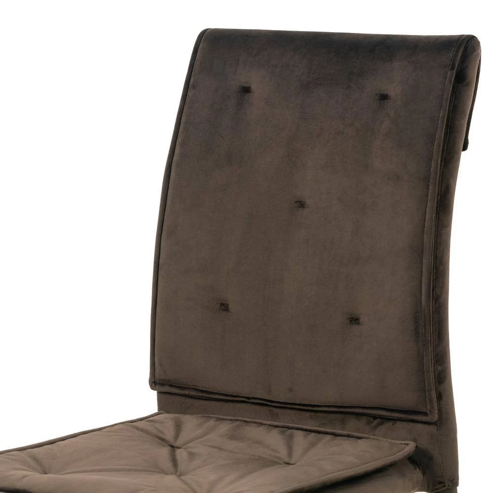 Areli Brown Velvet Dining Chair with Upholstered Legs (Set of 2) by Glamour Home 7 Areli Brown Velvet Dining Chair with Upholstered Legs (Set of 2) by Glamour Home - Image 7
