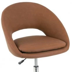 Aura Light Brown Faux Leather Adjustable Height Swivel Office Chair with Wheel Base by Glamour Home 11 Aura Light Brown Faux Leather Adjustable Height Swivel Office Chair with Wheel Base by Glamour Home -Kahomvis Sales Store brown glamour home task chairs ghtsc 1499 1f 1000