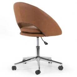 Aura Light Brown Faux Leather Adjustable Height Swivel Office Chair with Wheel Base by Glamour Home 10 Aura Light Brown Faux Leather Adjustable Height Swivel Office Chair with Wheel Base by Glamour Home -Kahomvis Sales Store brown glamour home task chairs ghtsc 1499 4f 1000