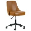 Aurica Light Brown Faux Leather Adjustable Height Swivel Office Chair with Wheel Base by Glamour Home