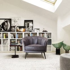 Brown Modern PU Upholstered Accent Barrel Chair (Set of 1) by Kahomvis -Kahomvis Sales Store brown kahomvis accent chairs bb lkwf2 1aad 31 1000