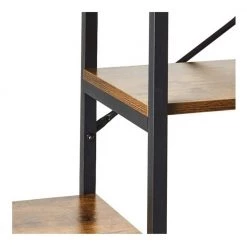 69.29 in. Retro Brown 14-Shelf Wood Bookcase with Adjustable Bottom Small Feet Pads and X-Shaped Metal Frame by Kahomvis -Kahomvis Sales Store brown kahomvis bookcases bookshelves bss lkw1 0700 44 1000