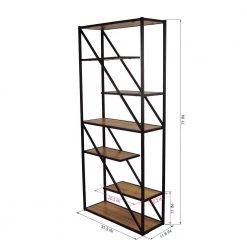 71 in. Brown Wood 5-Shelf Etagere Bookcase with Asymmetrical Shelves by Kahomvis 10 71 in. Brown Wood 5-Shelf Etagere Bookcase with Asymmetrical Shelves by Kahomvis -Kahomvis Sales Store brown kahomvis bookcases bookshelves gp lkw9 0165 1f 1000