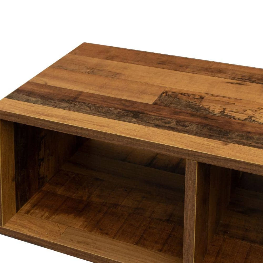 11.81 in. Brown Wood 6-Shelf Double L-Shaped Etagere Bookcase with Extendable and Twistable by Kahomvis 5 11.81 in. Brown Wood 6-Shelf Double L-Shaped Etagere Bookcase with Extendable and Twistable by Kahomvis - Image 5