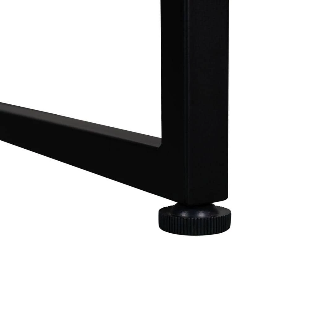 35 in. Brown Round Wood Coffee Table with Steel Frame by Kahomvis 5 35 in. Brown Round Wood Coffee Table with Steel Frame by Kahomvis - Image 5