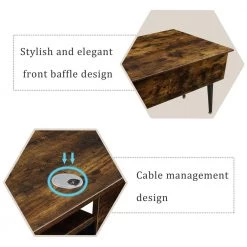 55.1 in. L-Shaped Brown Wood Computer Desk for Home Office with Storage Shelves and Metal Frame by Kahomvis -Kahomvis Sales Store brown kahomvis computer desks sl lkwf 04aat fa 1000