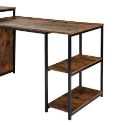 70.8 in. Rectangular Brown Wood Computer Desk for Home Office with CPU Storage Space, Storage Shelf and Printer Stand by Kahomvis -Kahomvis Sales Store brown kahomvis computer desks sl lkwf 0aad 44 1000