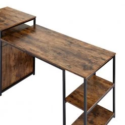 70.8 in. Rectangular Brown Wood Computer Desk for Home Office with CPU Storage Space, Storage Shelf and Printer Stand by Kahomvis -Kahomvis Sales Store brown kahomvis computer desks sl lkwf 0aad fa 1000