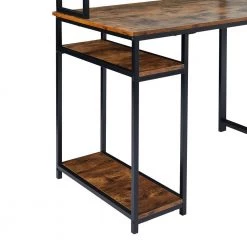 94.6 in. Rectangular Brown Wood Double Computer Desk with Storage Shelves and Steel Frame by Kahomvis 12 94.6 in. Rectangular Brown Wood Double Computer Desk with Storage Shelves and Steel Frame by Kahomvis -Kahomvis Sales Store brown kahomvis computer desks sl lkwt 1aat 77 1000