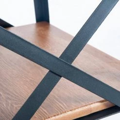 21.7 in. Brown Standard Square Pine Wood End Table with Powder-coated Metal Base by Kahomvis -Kahomvis Sales Store brown kahomvis end side tables u lkwf0 83daa 1f 1000