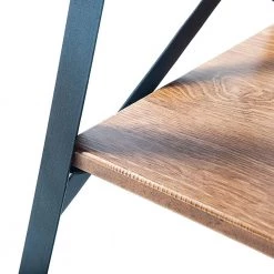 21.7 in. Brown Standard Square Pine Wood End Table with Powder-coated Metal Base by Kahomvis -Kahomvis Sales Store brown kahomvis end side tables u lkwf0 83daa 4f 1000