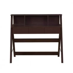 43.25 in. Rectangular Brown Wooden 3 Drawer Writing Desk by Kahomvis