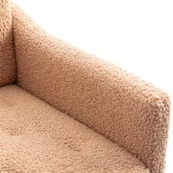 Camel Teddy Fabric Tufted Back Leisure Single Sofa Arm Chair (Set of 1) by Kahomvis -Kahomvis Sales Store camel kahomvis accent chairs cm lkw3 7935 44 1000