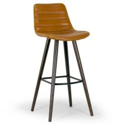 29 in. Alden Caramel Brown Bar Stool with Beech Legs (Set of 2) by Glamour Home -Kahomvis Sales Store caramel brown gray glamour home bar stools ghstl 1210 1f 1000
