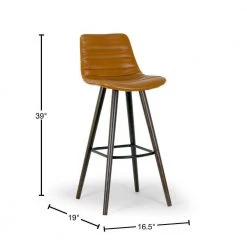 29 in. Alden Caramel Brown Bar Stool with Beech Legs (Set of 2) by Glamour Home -Kahomvis Sales Store caramel brown gray glamour home bar stools ghstl 1210 40 1000
