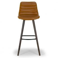 29 in. Alden Caramel Brown Bar Stool with Beech Legs (Set of 2) by Glamour Home -Kahomvis Sales Store caramel brown gray glamour home bar stools ghstl 1210 4f 1000