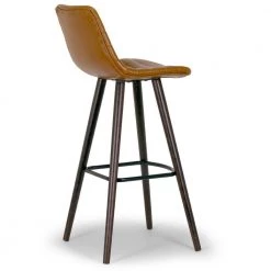 29 in. Alden Caramel Brown Bar Stool with Beech Legs (Set of 2) by Glamour Home -Kahomvis Sales Store caramel brown gray glamour home bar stools ghstl 1210 fa 1000