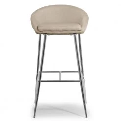 Set of 2 Agatha Modern Cream Fabric 29.5 in. Bar Stool with Chrome Frame by Glamour Home -Kahomvis Sales Store cream chrome glamour home bar stools ghstl 1151 4f 1000
