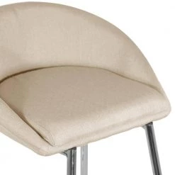 Set of 2 Agatha Modern Cream Fabric 29.5 in. Bar Stool with Chrome Frame by Glamour Home -Kahomvis Sales Store cream chrome glamour home bar stools ghstl 1151 76 1000