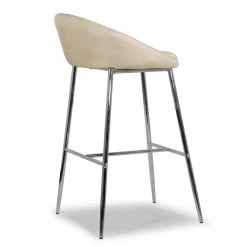 Set of 2 Agatha Modern Cream Fabric 29.5 in. Bar Stool with Chrome Frame by Glamour Home -Kahomvis Sales Store cream chrome glamour home bar stools ghstl 1151 fa 1000