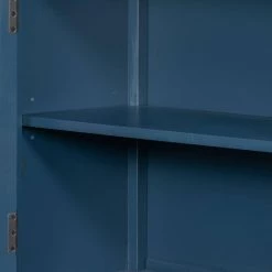 Dark Blue Wood Buffet Sideboard Storage Cabinet with Adjustable Shelves and Glass Mirrored Doors by Kahomvis -Kahomvis Sales Store dark blue kahomvis sideboards buffet tables u lkwf2 28aav 76 1000