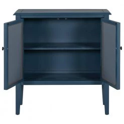 Dark Blue Wood Buffet Sideboard Storage Cabinet with Adjustable Shelves and Glass Mirrored Doors by Kahomvis -Kahomvis Sales Store dark blue kahomvis sideboards buffet tables u lkwf2 28aav 77 1000