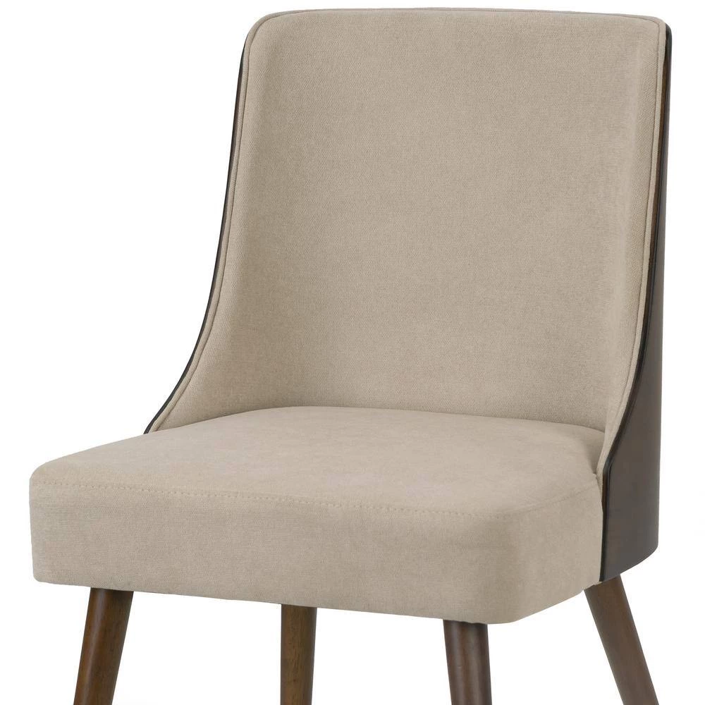 Asma Beige Fabric Chair with Dark Brown Bentwood Back and Solid Wood Legs (Set of 2) by Glamour Home 6 Asma Beige Fabric Chair with Dark Brown Bentwood Back and Solid Wood Legs (Set of 2) by Glamour Home - Image 6