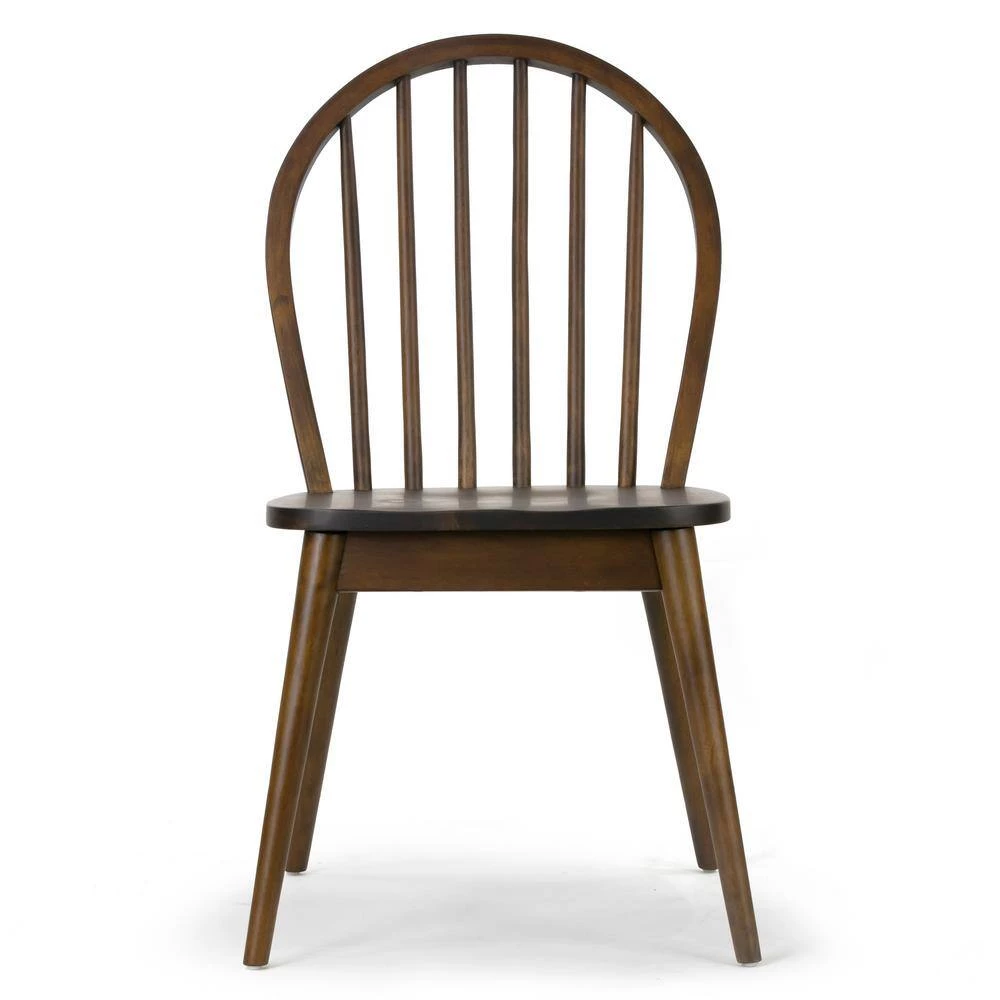 Astra Dark Brown Solid Wood Chair with Windsor Back (Set of 2) by Glamour Home 4 Astra Dark Brown Solid Wood Chair with Windsor Back (Set of 2) by Glamour Home - Image 4
