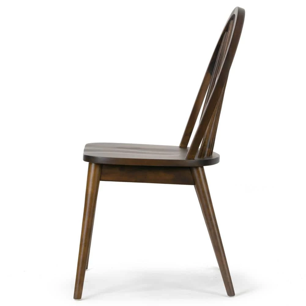 Astra Dark Brown Solid Wood Chair with Windsor Back (Set of 2) by Glamour Home 2 Astra Dark Brown Solid Wood Chair with Windsor Back (Set of 2) by Glamour Home - Image 2