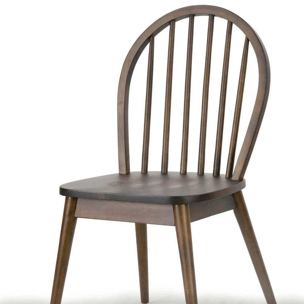 Astra Dark Brown Solid Wood Chair with Windsor Back (Set of 2) by Glamour Home 7 Astra Dark Brown Solid Wood Chair with Windsor Back (Set of 2) by Glamour Home - Image 7
