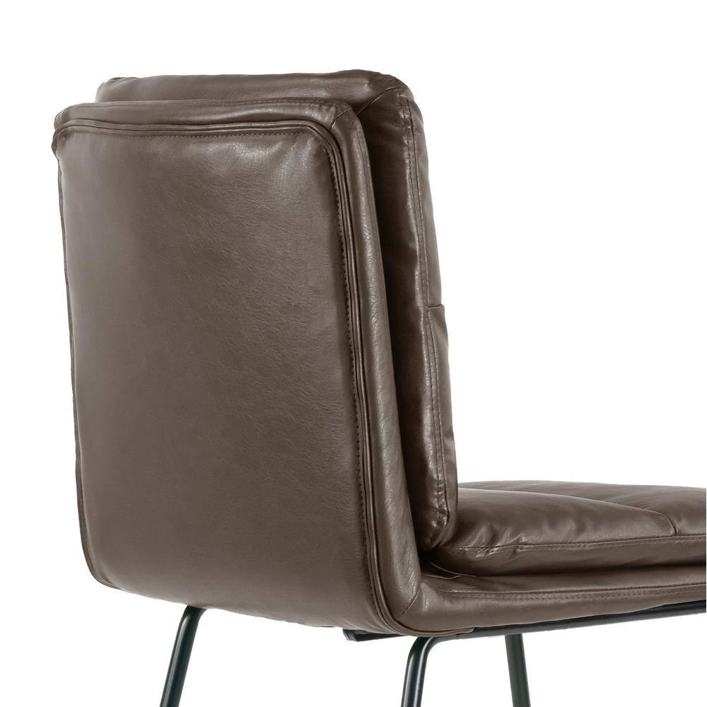Aulani Brown Upholstered Metal Frame 30 in. Bar Stool with Puffy Cushions (Set of 2) by Glamour Home 7 Aulani Brown Upholstered Metal Frame 30 in. Bar Stool with Puffy Cushions (Set of 2) by Glamour Home - Image 7