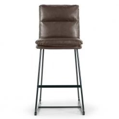 Aulani Brown Upholstered Metal Frame 30 in. Bar Stool with Puffy Cushions (Set of 2) by Glamour Home 12 Aulani Brown Upholstered Metal Frame 30 in. Bar Stool with Puffy Cushions (Set of 2) by Glamour Home -Kahomvis Sales Store dark brown glamour home bar stools ghstl 1497 c3 1000