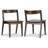 Astor Dark Brown Solid Wood Chair with Curved Back (Set of 2) by Glamour Home