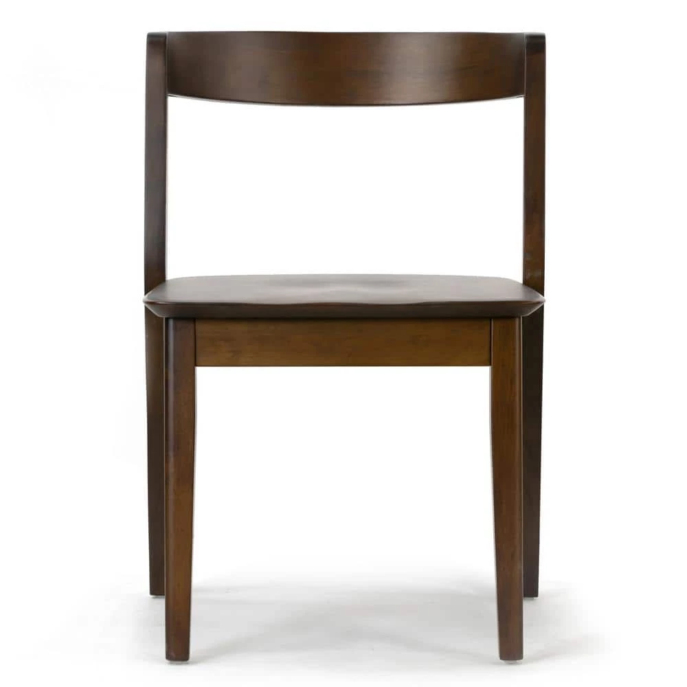 Astor Dark Brown Solid Wood Chair with Curved Back (Set of 2) by Glamour Home 3 Astor Dark Brown Solid Wood Chair with Curved Back (Set of 2) by Glamour Home - Image 3