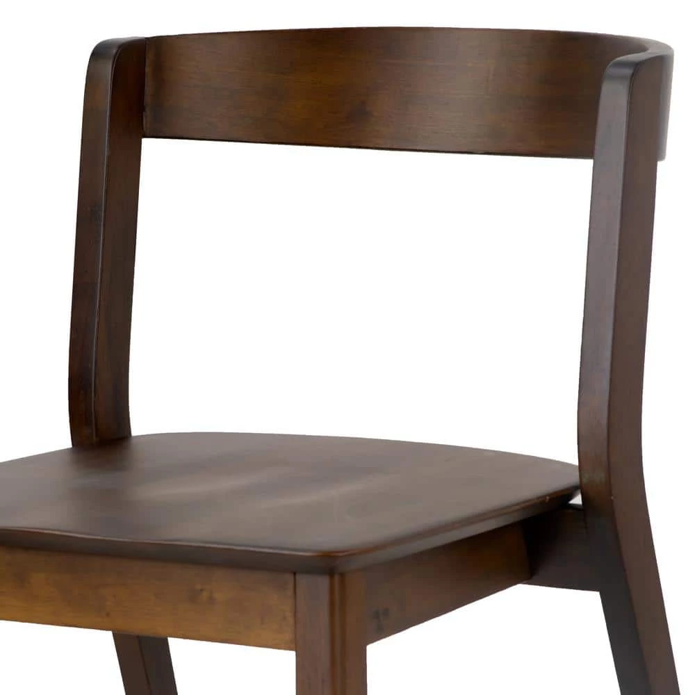 Astor Dark Brown Solid Wood Chair with Curved Back (Set of 2) by Glamour Home 6 Astor Dark Brown Solid Wood Chair with Curved Back (Set of 2) by Glamour Home - Image 6