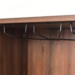 Dark Brown Kitchen Buffet Sideboard with Removable Wine Racks and Cabinets, Wood Storage Console for Dining Room by Kahomvis -Kahomvis Sales Store dark brown kahomvis sideboards buffet tables kk lkwf 8aad 1f 1000