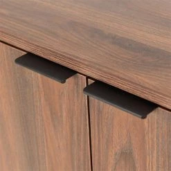 Dark Brown Kitchen Buffet Sideboard with Removable Wine Racks and Cabinets, Wood Storage Console for Dining Room by Kahomvis -Kahomvis Sales Store dark brown kahomvis sideboards buffet tables kk lkwf 8aad 4f 1000