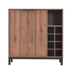 Dark Brown Kitchen Buffet Sideboard with Removable Wine Racks and Cabinets, Wood Storage Console for Dining Room by Kahomvis
