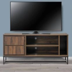 Arva 48 in. Dark Walnut Engineered Wood TV Stand Fits TVs Up to 57 in. with Cable Management by Glamour Home -Kahomvis Sales Store dark walnut glamour home tv stands ghtvs 1391 31 1000