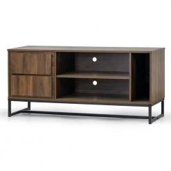 Arva 48 in. Dark Walnut Engineered Wood TV Stand Fits TVs Up to 57 in. with Cable Management by Glamour Home -Kahomvis Sales Store dark walnut glamour home tv stands ghtvs 1391 44 1000