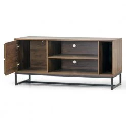 Arva 48 in. Dark Walnut Engineered Wood TV Stand Fits TVs Up to 57 in. with Cable Management by Glamour Home -Kahomvis Sales Store dark walnut glamour home tv stands ghtvs 1391 4f 1000