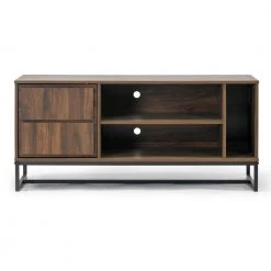 Arva 48 in. Dark Walnut Engineered Wood TV Stand Fits TVs Up to 57 in. with Cable Management by Glamour Home -Kahomvis Sales Store dark walnut glamour home tv stands ghtvs 1391 c3 1000