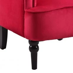 Deep Burgundy Elegant Velvet Button Tufted Arm Chair (Set of 1) by Kahomvis -Kahomvis Sales Store deep burgundy kahomvis accent chairs bb lkpp 9aad c3 1000