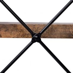 63 in. Distressed Brown Wood 5-Shelf Standard Bookcase with Metal Frame by Kahomvis -Kahomvis Sales Store distressed brown kahomvis bookcases bookshelves ot lkwf1 6aap 44 1000