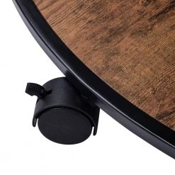 36 in. Distressed Brown Low Round Wood Coffee Table with Caster Wheels by Kahomvis -Kahomvis Sales Store distressed brown kahomvis coffee tables ot lkwf1 3aap 44 1000