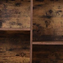 Distressed Brown Industrial Kitchen Cart with Metal Mesh Frame and Wheels by Kahomvis -Kahomvis Sales Store distressed brown kahomvis kitchen carts tre lkwf2 3aap 4f 1000