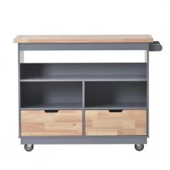 Dusty Blue Kitchen Cart with Rubber Wood Tabletop, Mobile Two-Sided Storage Cabinet Kitchen Island by Kahomvis 21 Dusty Blue Kitchen Cart with Rubber Wood Tabletop, Mobile Two-Sided Storage Cabinet Kitchen Island by Kahomvis -Kahomvis Sales Store dusty blue kahomvis kitchen carts kk lk05 1aag 31 1000