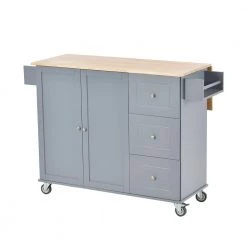 Dusty Blue Rolling Mobile Kitchen Island with Solid Wood Top, Drop Leaf and Storage Cabinet by Kahomvis 17 Dusty Blue Rolling Mobile Kitchen Island with Solid Wood Top, Drop Leaf and Storage Cabinet by Kahomvis -Kahomvis Sales Store dusty blue kahomvis kitchen islands kk lkwf 5aag 31 1000