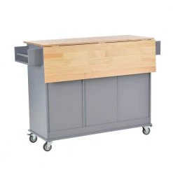 Dusty Blue Rolling Mobile Kitchen Island with Solid Wood Top, Drop Leaf and Storage Cabinet by Kahomvis 13 Dusty Blue Rolling Mobile Kitchen Island with Solid Wood Top, Drop Leaf and Storage Cabinet by Kahomvis -Kahomvis Sales Store dusty blue kahomvis kitchen islands kk lkwf 5aag 4f 1000